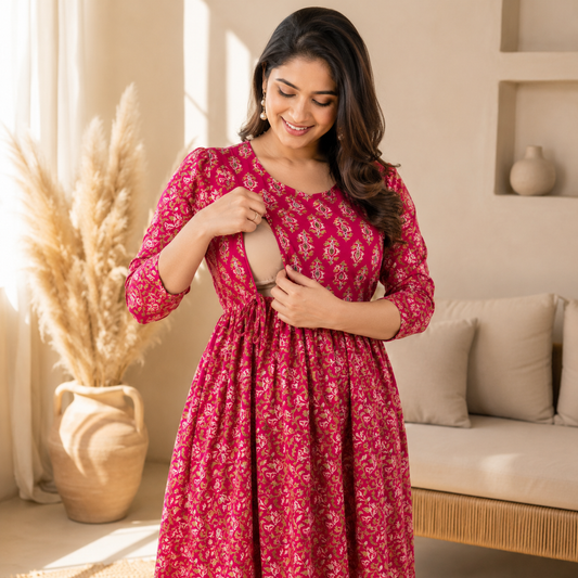 Maatrii Rani Blossom Maternity & Feeding Dress