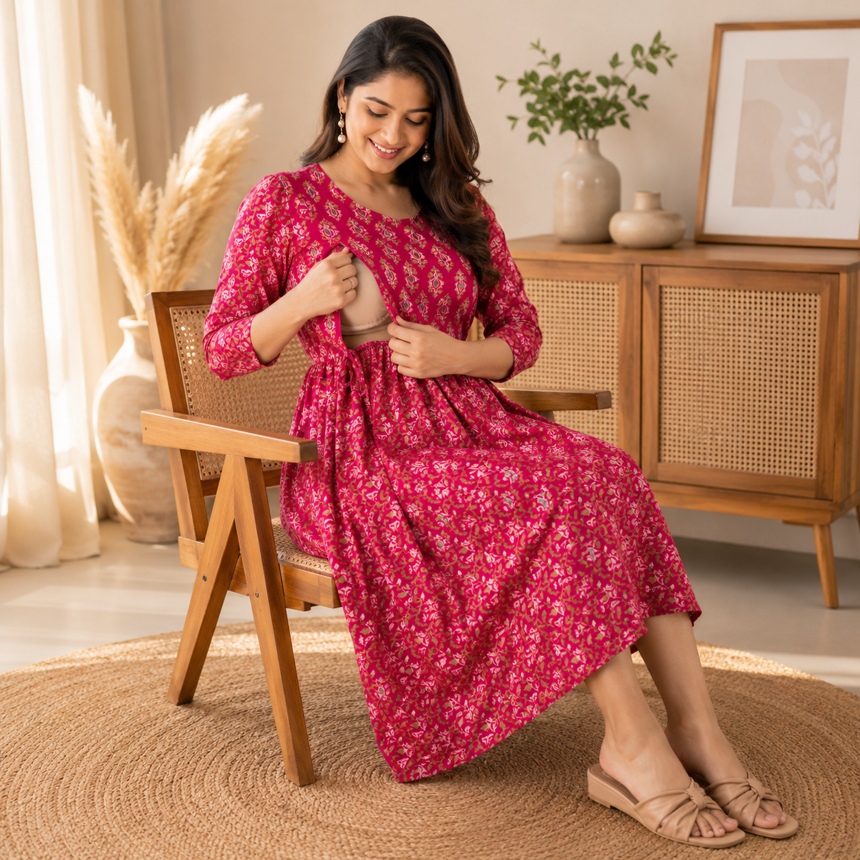 Maatrii Rani Blossom Maternity & Feeding Dress
