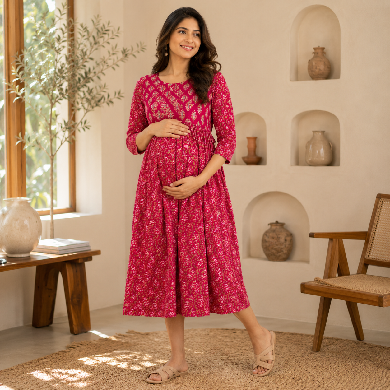 Maatrii Rani Blossom Maternity & Feeding Dress