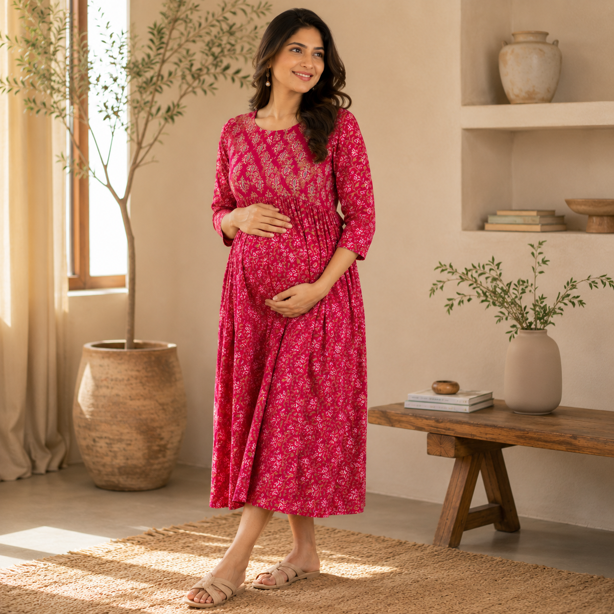 Maatrii Rani Blossom Maternity & Feeding Dress